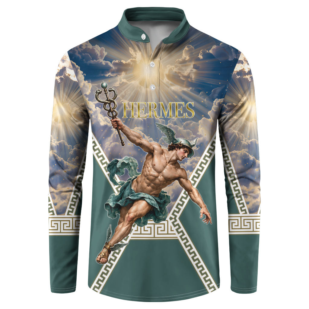 Hermes To Have Wings On Ones Feet Button Sweatshirt Winged Messenger Ancient Greek Mythology Celestial Art