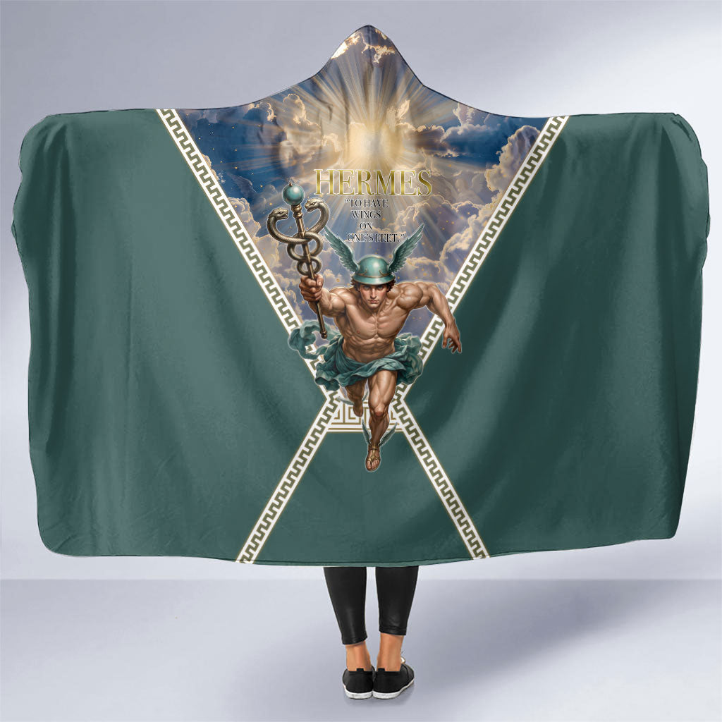 Hermes To Have Wings On Ones Feet Hooded Blanket Winged Messenger Ancient Greek Mythology Celestial Art