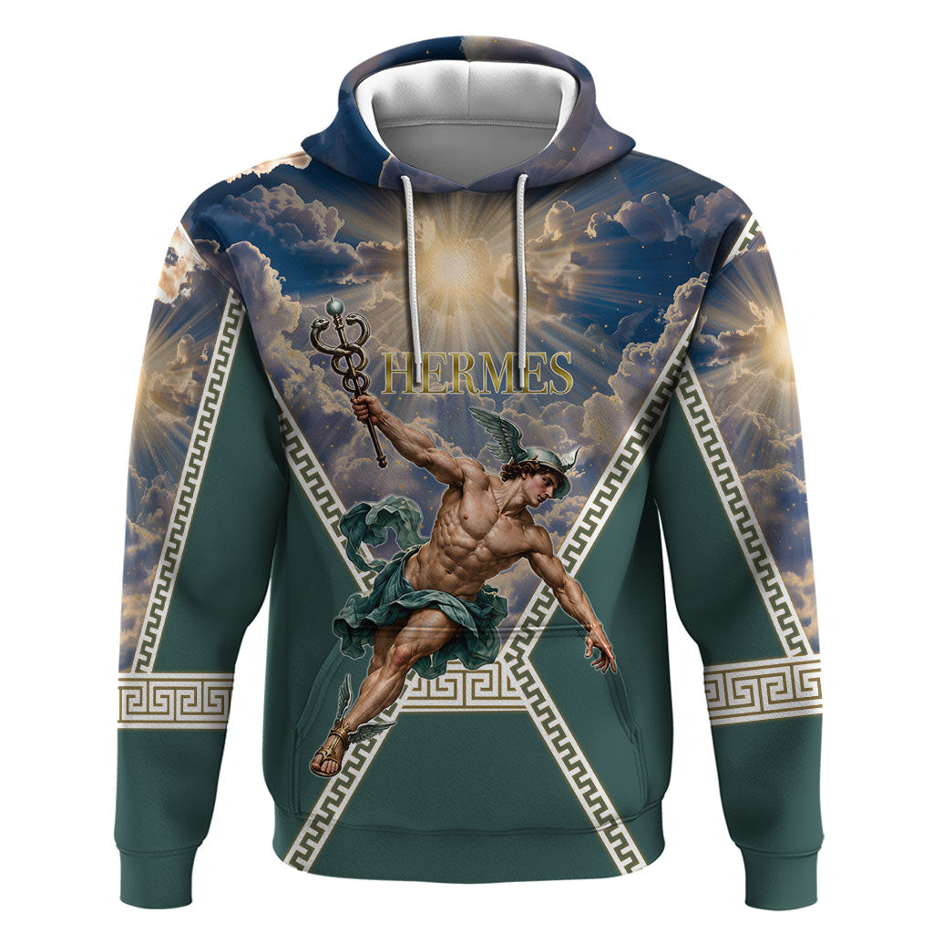 Hermes To Have Wings On Ones Feet Hoodie Winged Messenger Ancient Greek Mythology Celestial Art