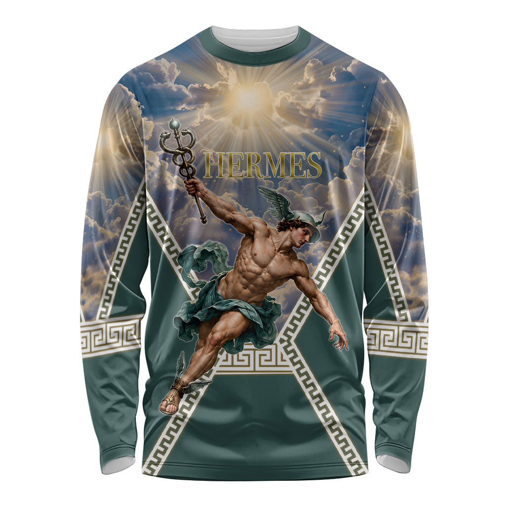 Hermes To Have Wings On Ones Feet Long Sleeve Shirt Winged Messenger Ancient Greek Mythology Celestial Art