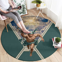 Hermes To Have Wings On Ones Feet Round Carpet Winged Messenger Ancient Greek Mythology Celestial Art
