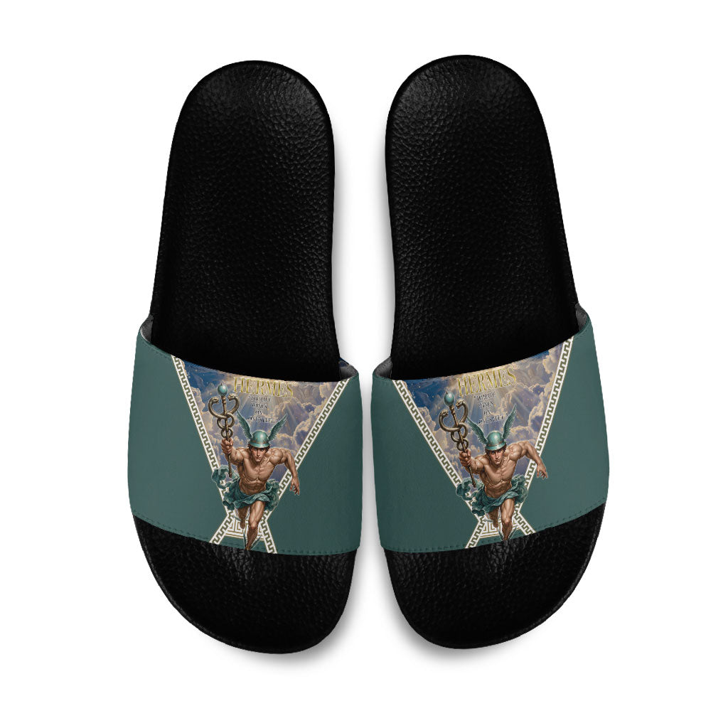 Hermes To Have Wings On Ones Feet Slide Sandals Winged Messenger Ancient Greek Mythology Celestial Art