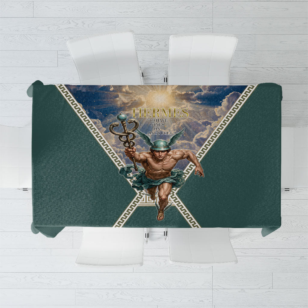 Hermes To Have Wings On Ones Feet Tablecloth Winged Messenger Ancient Greek Mythology Celestial Art