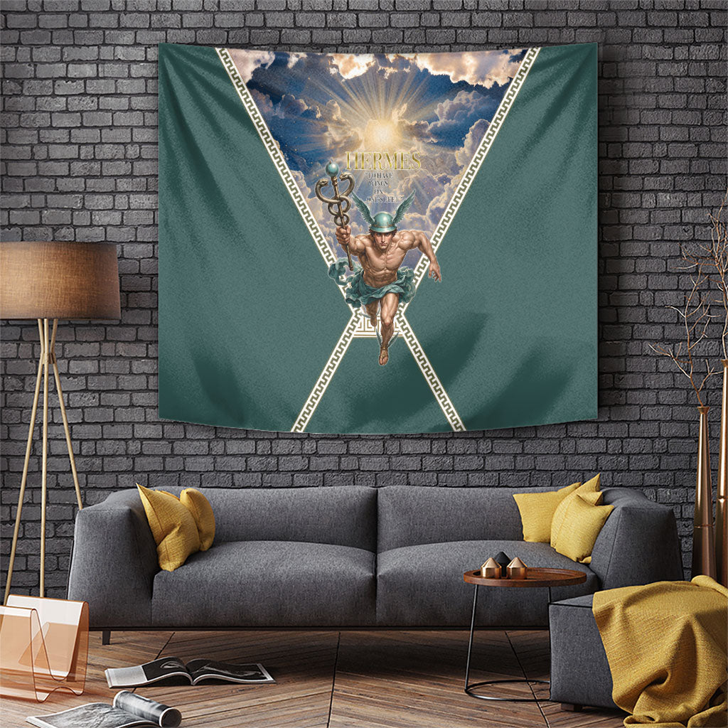 Hermes To Have Wings On Ones Feet Tapestry Winged Messenger Ancient Greek Mythology Celestial Art