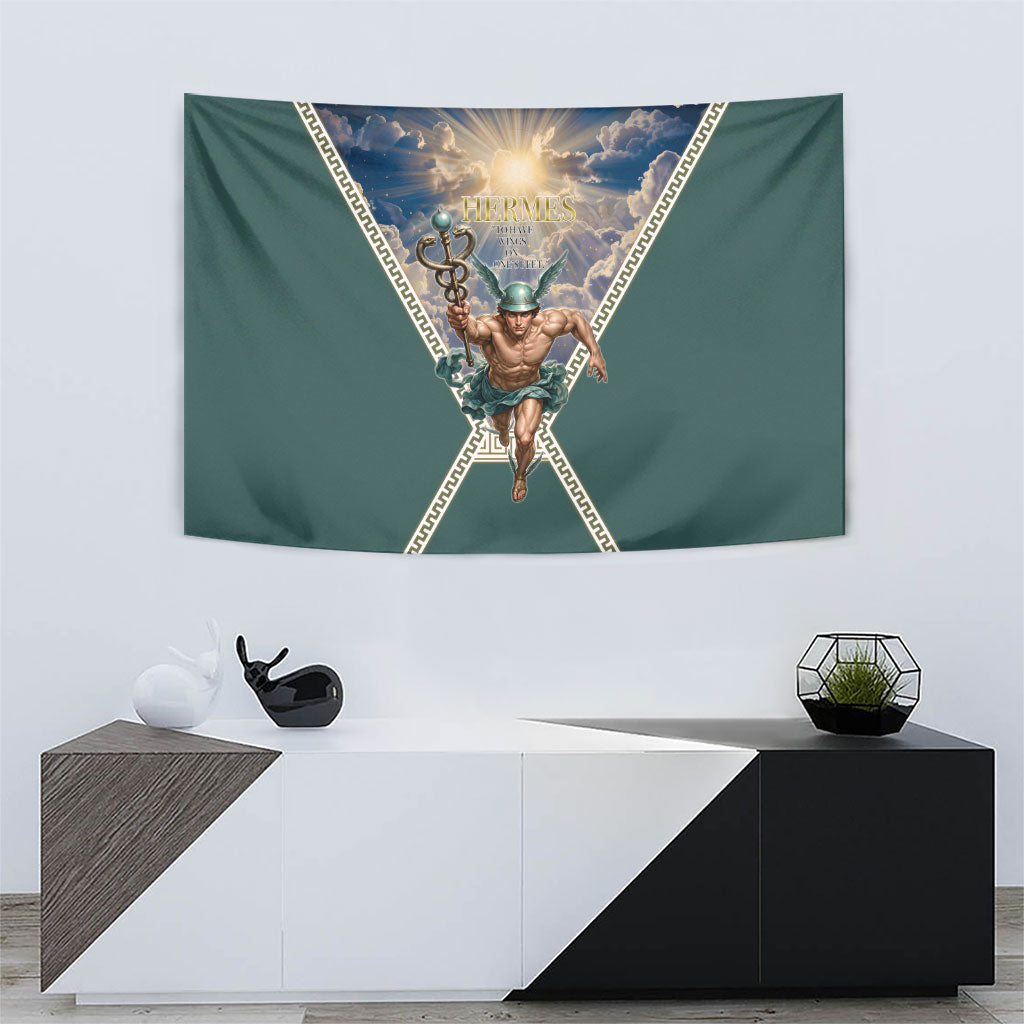 Hermes To Have Wings On Ones Feet Tapestry Winged Messenger Ancient Greek Mythology Celestial Art