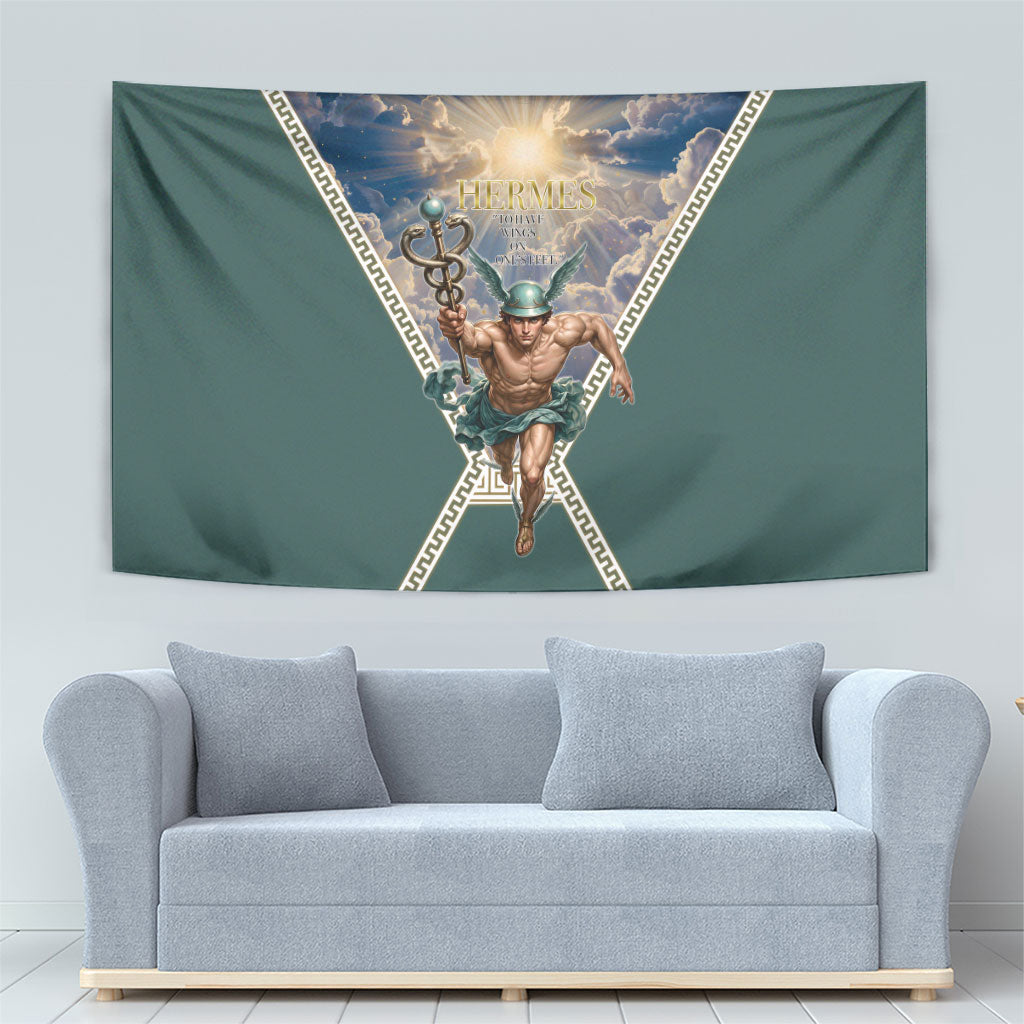 Hermes To Have Wings On Ones Feet Tapestry Winged Messenger Ancient Greek Mythology Celestial Art