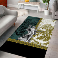 Hermes Area Rug Ancient Greek God Mythology Classical Sculpture Line Art