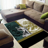 Hermes Area Rug Ancient Greek God Mythology Classical Sculpture Line Art