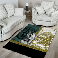 Hermes Area Rug Ancient Greek God Mythology Classical Sculpture Line Art