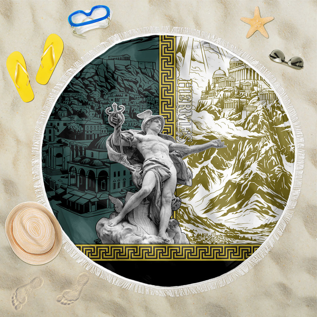 Hermes Beach Blanket Ancient Greek God Mythology Classical Sculpture Line Art