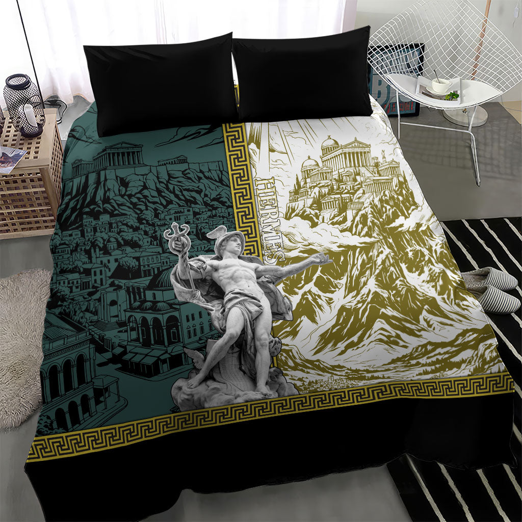 Hermes Bedding Set Ancient Greek God Mythology Classical Sculpture Line Art