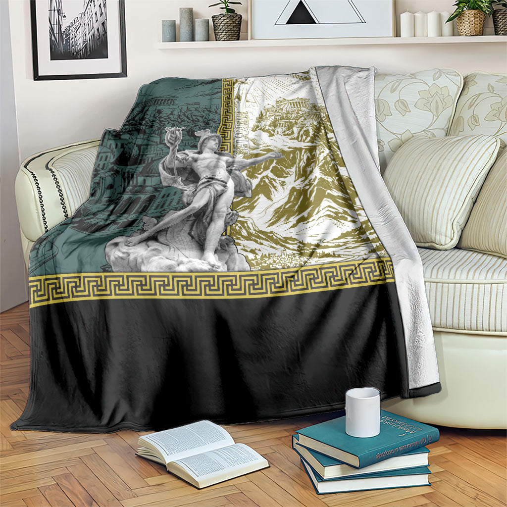 Hermes Blanket Ancient Greek God Mythology Classical Sculpture Line Art