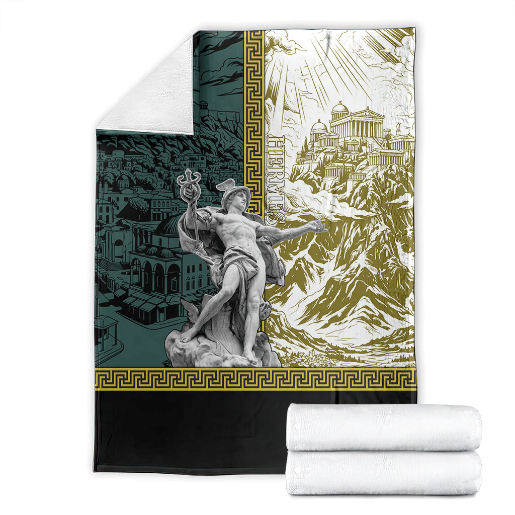 Hermes Blanket Ancient Greek God Mythology Classical Sculpture Line Art