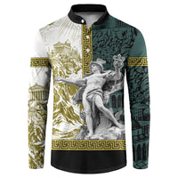 Hermes Button Sweatshirt Ancient Greek God Mythology Classical Sculpture Line Art