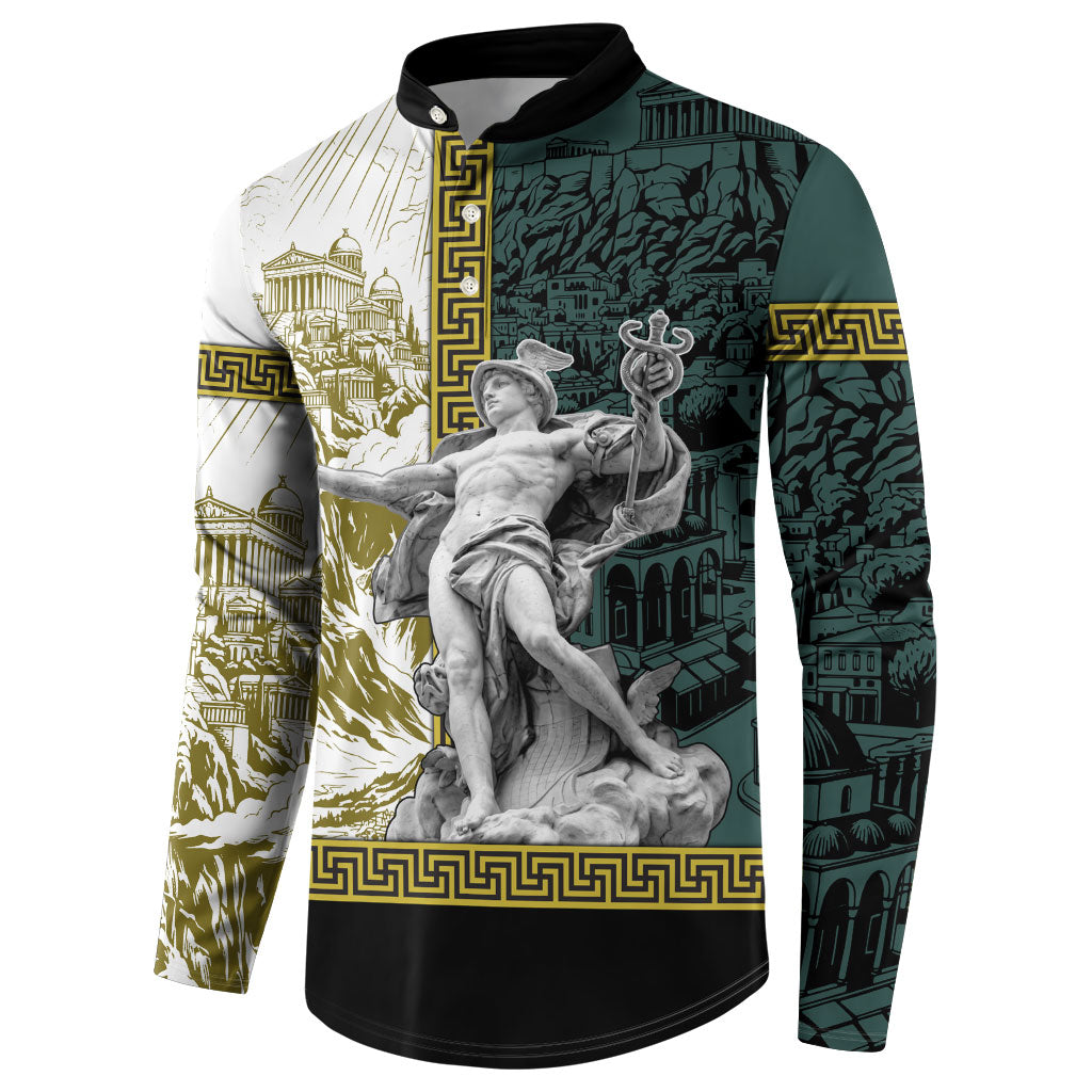 Hermes Button Sweatshirt Ancient Greek God Mythology Classical Sculpture Line Art