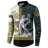 Hermes Button Sweatshirt Ancient Greek God Mythology Classical Sculpture Line Art