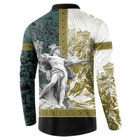 Hermes Button Sweatshirt Ancient Greek God Mythology Classical Sculpture Line Art