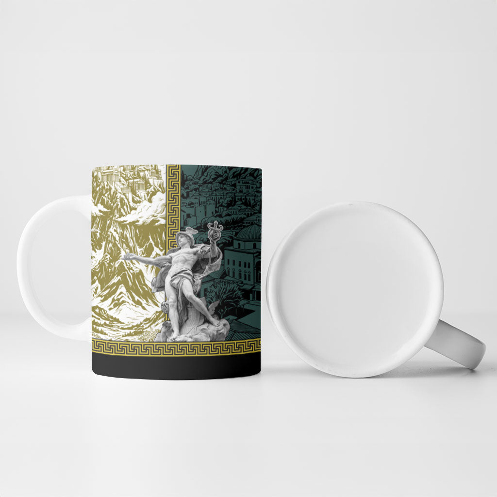 Hermes Ceramic Mug Ancient Greek God Mythology Classical Sculpture Line Art