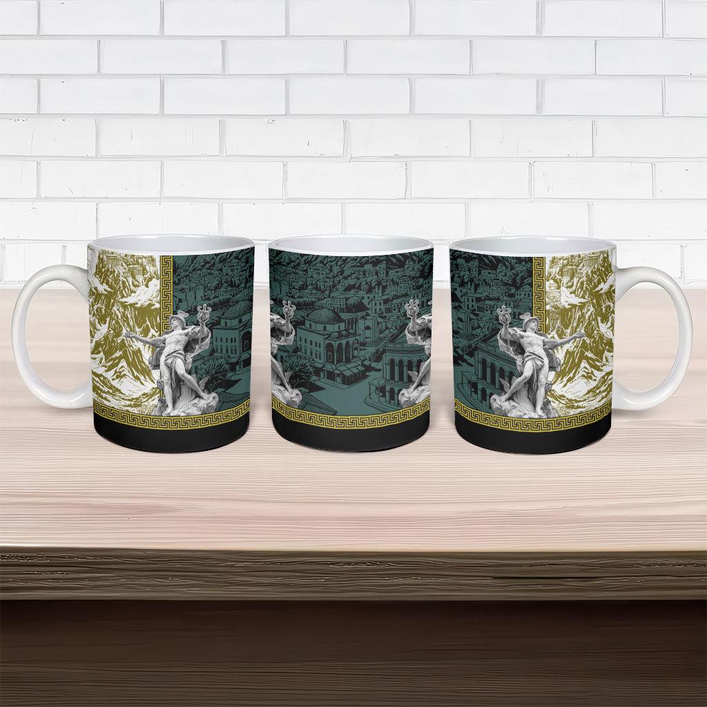 Hermes Ceramic Mug Ancient Greek God Mythology Classical Sculpture Line Art