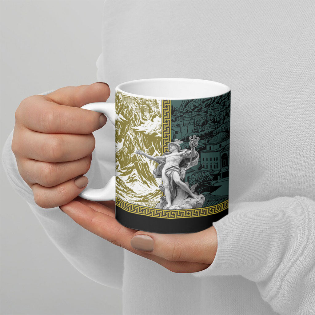 Hermes Ceramic Mug Ancient Greek God Mythology Classical Sculpture Line Art