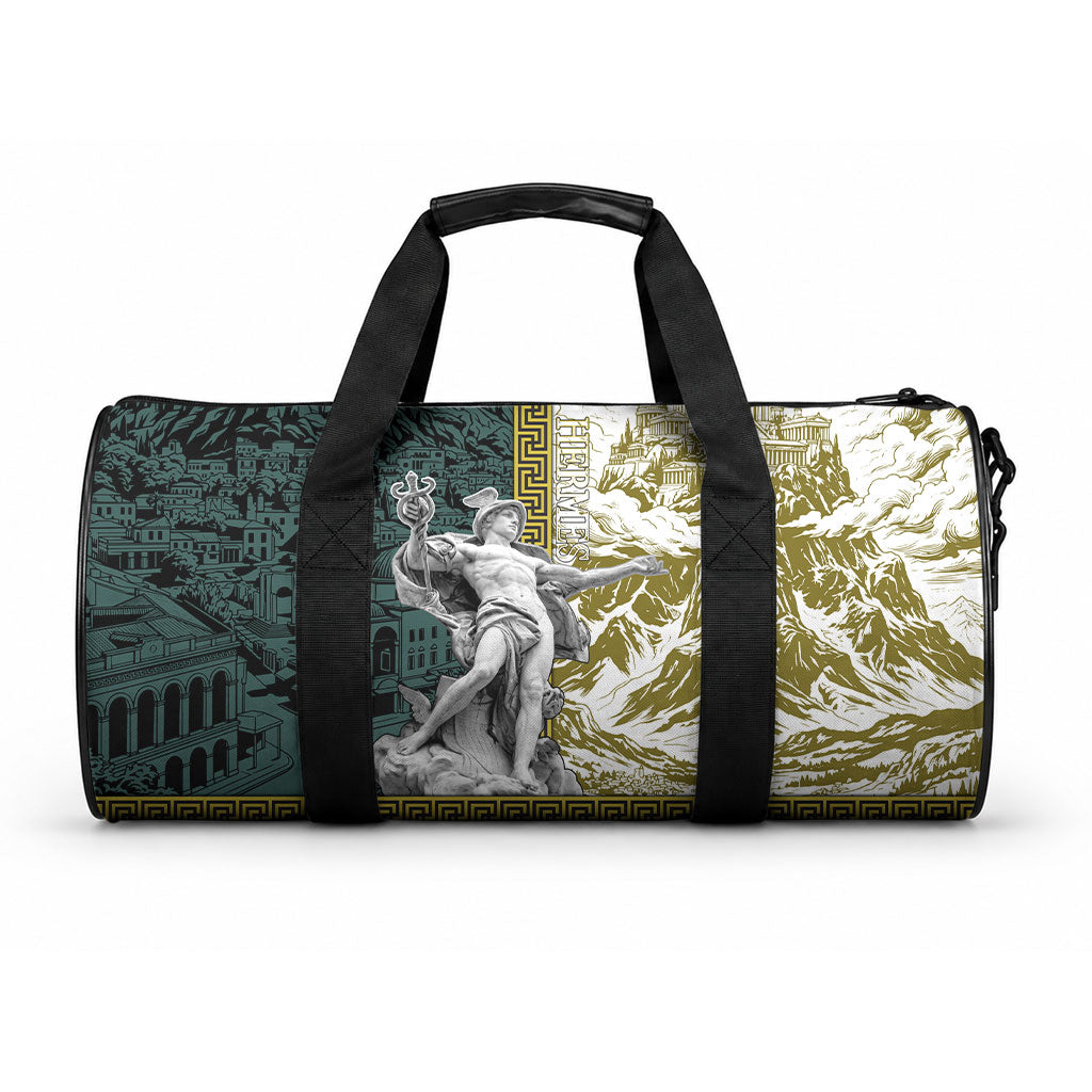 Hermes Duffle Bag Ancient Greek God Mythology Classical Sculpture Line Art