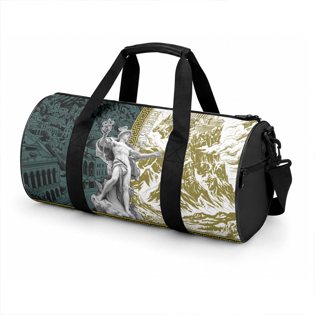 Hermes Duffle Bag Ancient Greek God Mythology Classical Sculpture Line Art