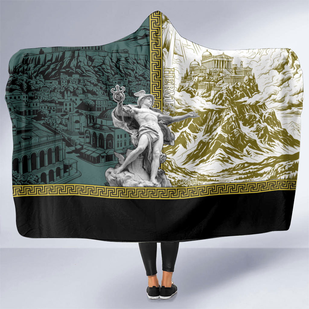 Hermes Hooded Blanket Ancient Greek God Mythology Classical Sculpture Line Art