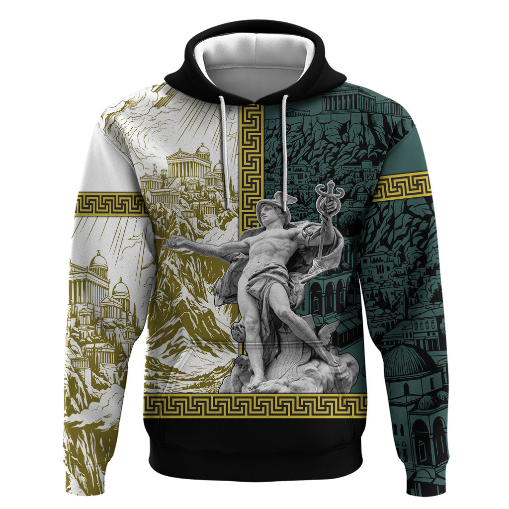 Hermes Hoodie Ancient Greek God Mythology Classical Sculpture Line Art