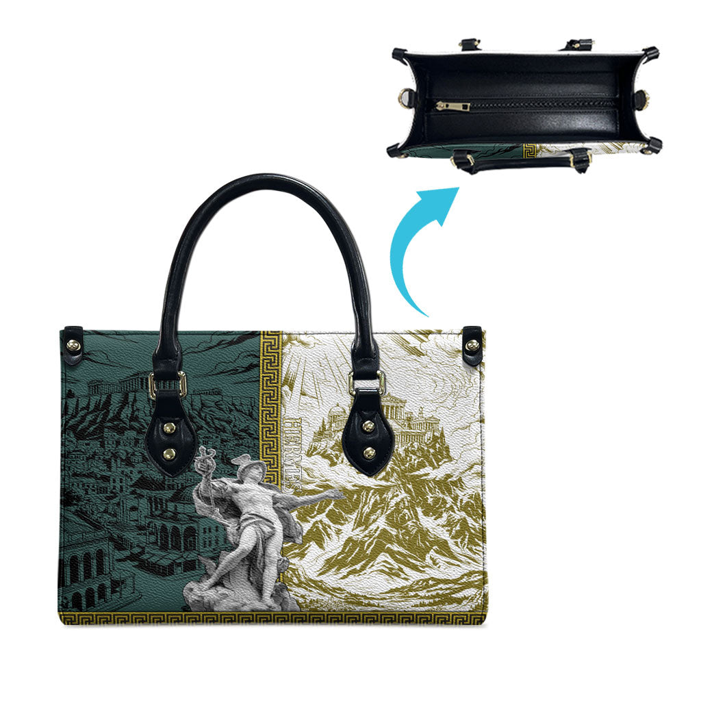 Hermes Leather Bag Ancient Greek God Mythology Classical Sculpture Line Art