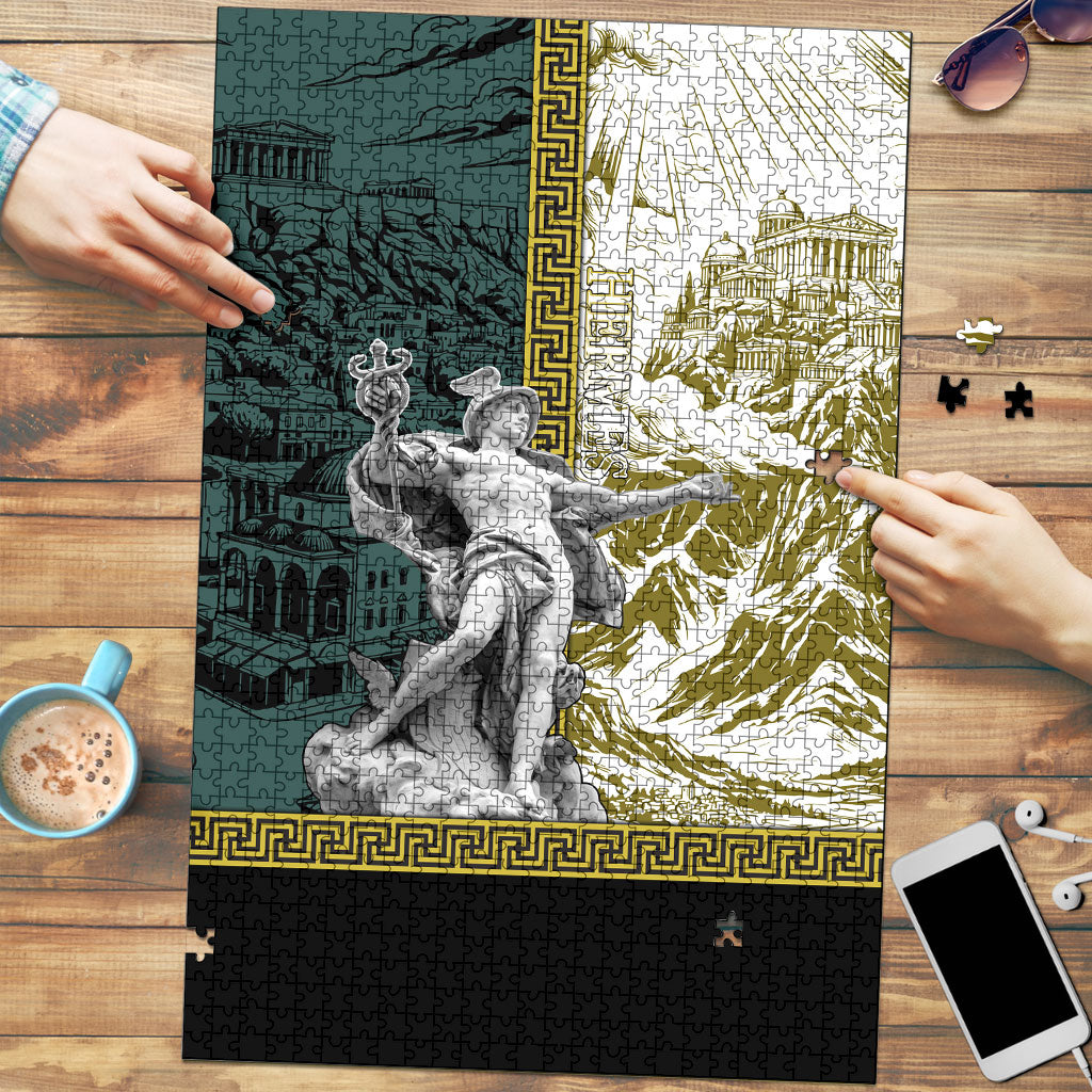 Hermes Puzzle Ancient Greek God Mythology Classical Sculpture Line Art