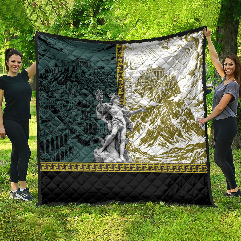 Hermes Quilt Ancient Greek God Mythology Classical Sculpture Line Art