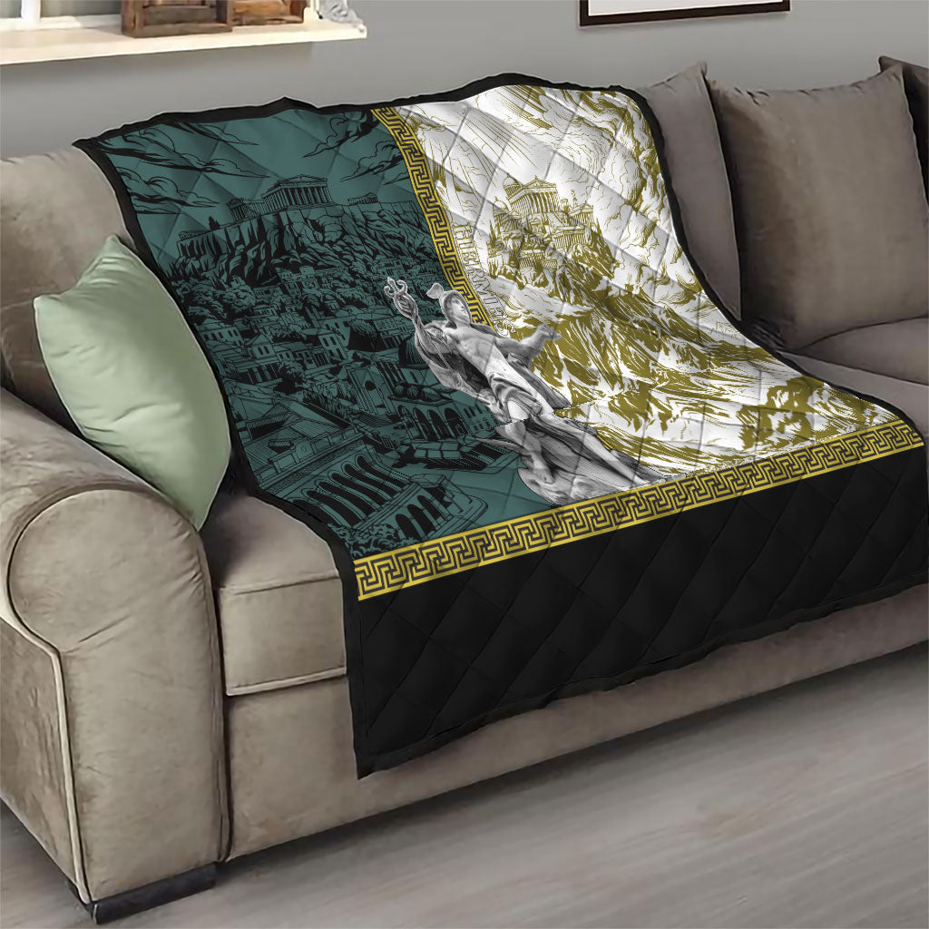 Hermes Quilt Ancient Greek God Mythology Classical Sculpture Line Art