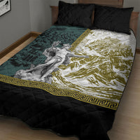 Hermes Quilt Bed Set Ancient Greek God Mythology Classical Sculpture Line Art