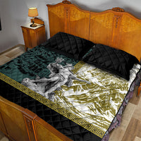 Hermes Quilt Bed Set Ancient Greek God Mythology Classical Sculpture Line Art