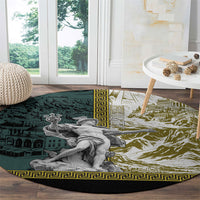 Hermes Round Carpet Ancient Greek God Mythology Classical Sculpture Line Art