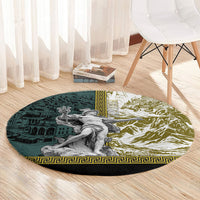 Hermes Round Carpet Ancient Greek God Mythology Classical Sculpture Line Art