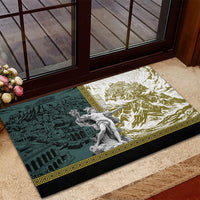Hermes Rubber Doormat Ancient Greek God Mythology Classical Sculpture Line Art