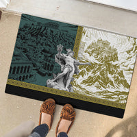 Hermes Rubber Doormat Ancient Greek God Mythology Classical Sculpture Line Art