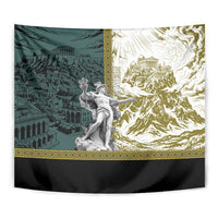 Hermes Tapestry Ancient Greek God Mythology Classical Sculpture Line Art