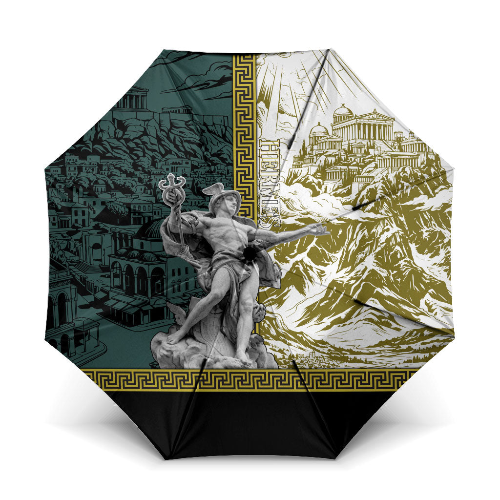 Hermes Umbrella Ancient Greek God Mythology Classical Sculpture Line Art