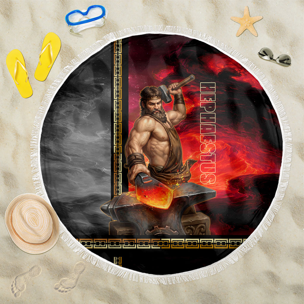 Hephaestus Greek God Of Blacksmiths Beach Blanket Ancient Greek Mythology Forge Fire Fantasy Art