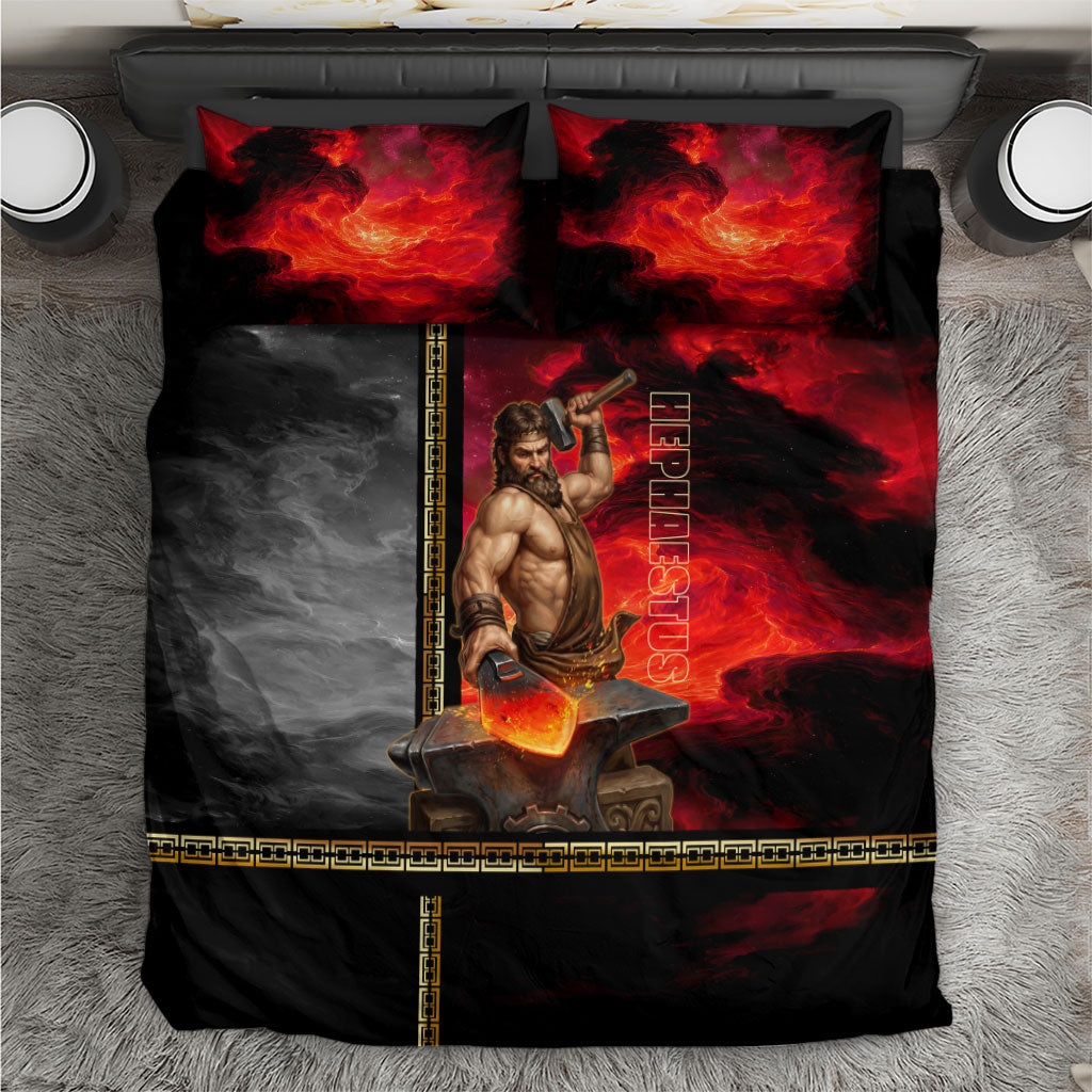 Hephaestus Greek God Of Blacksmiths Bedding Set Ancient Greek Mythology Forge Fire Fantasy Art