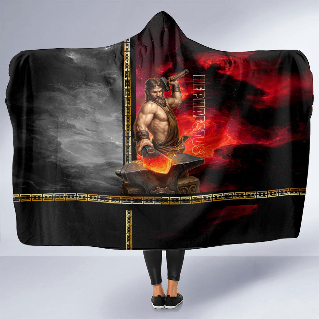 Hephaestus Greek God Of Blacksmiths Hooded Blanket Ancient Greek Mythology Forge Fire Fantasy Art