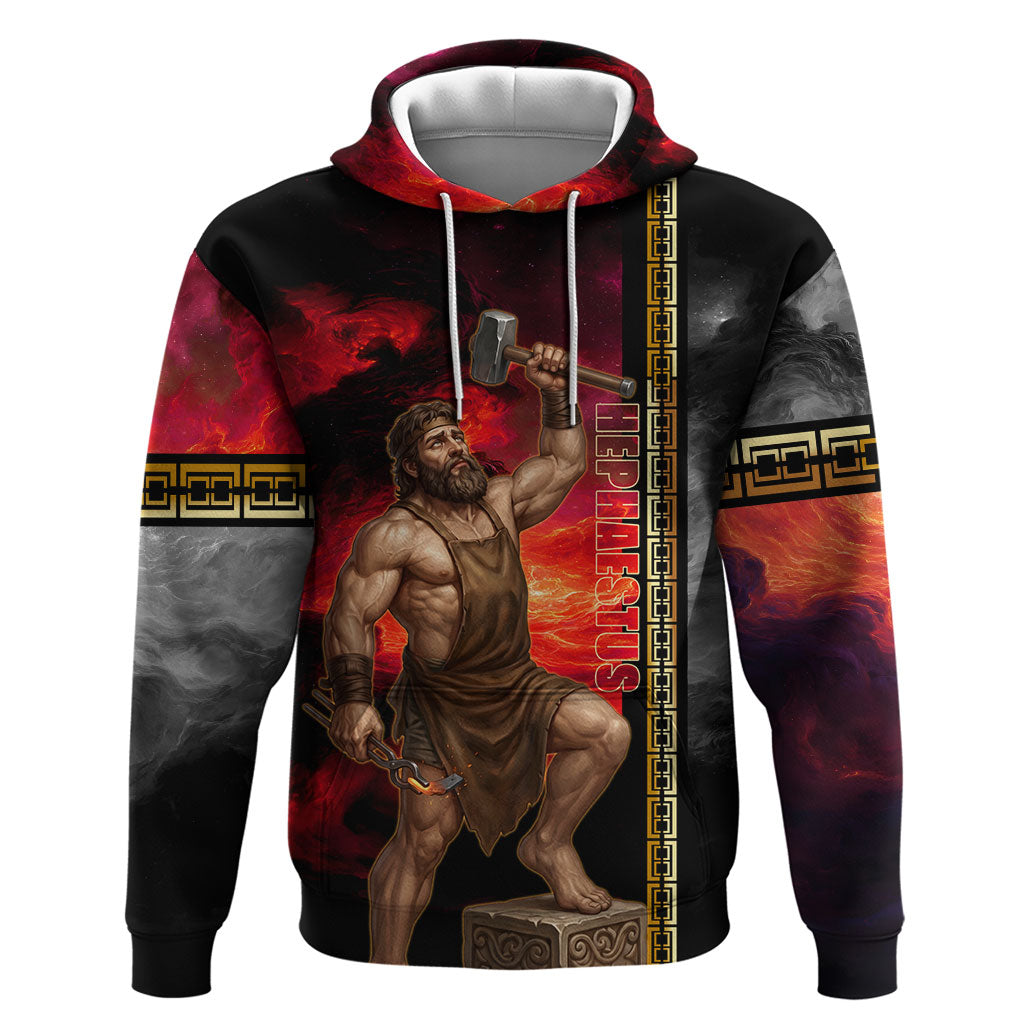 Hephaestus Greek God Of Blacksmiths Hoodie Ancient Greek Mythology Forge Fire Fantasy Art