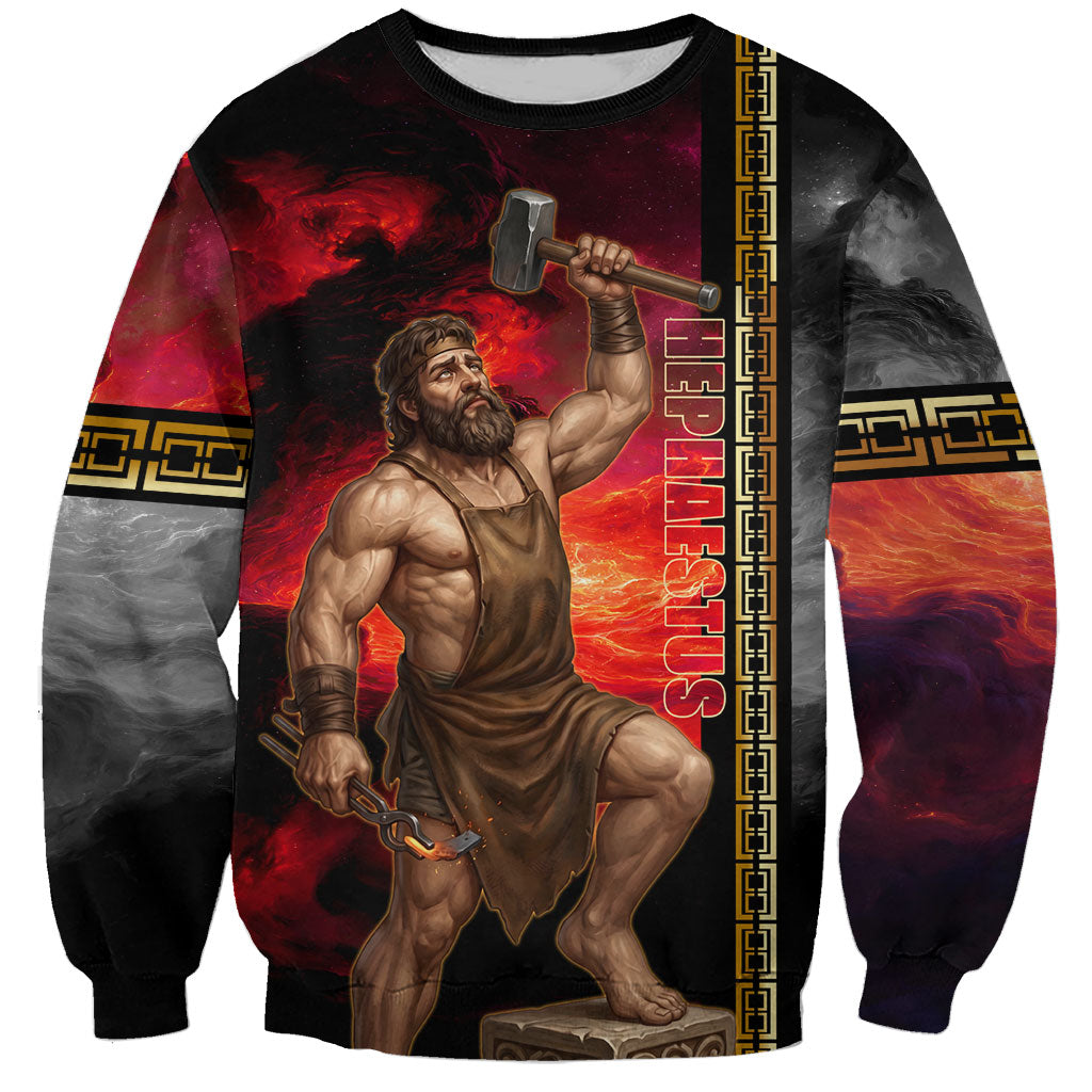 Hephaestus Greek God Of Blacksmiths Sweatshirt Ancient Greek Mythology Forge Fire Fantasy Art