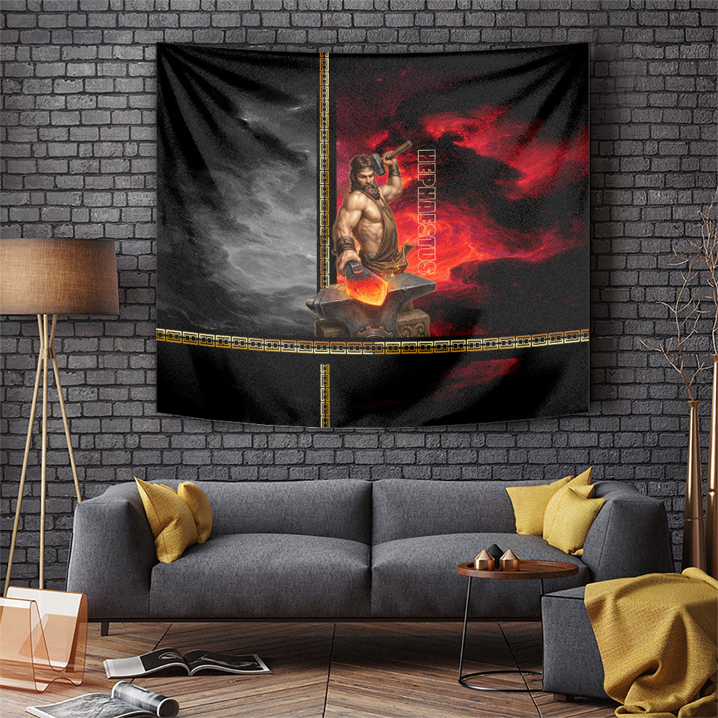 Hephaestus Greek God Of Blacksmiths Tapestry Ancient Greek Mythology Forge Fire Fantasy Art