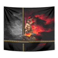 Hephaestus Greek God Of Blacksmiths Tapestry Ancient Greek Mythology Forge Fire Fantasy Art