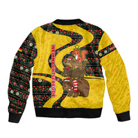 Germany Christmas Bomber Jacket with Bear Boar Otter Squirrel and Holiday Pattern Design - Wonder Print Shop