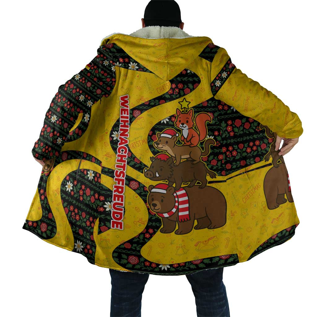 Germany Christmas Cloak with Bear Boar Otter Squirrel and Holiday Pattern Design - Wonder Print Shop