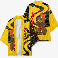 Germany Christmas Kimono with Bear Boar Otter Squirrel and Holiday Pattern Design - Wonder Print Shop